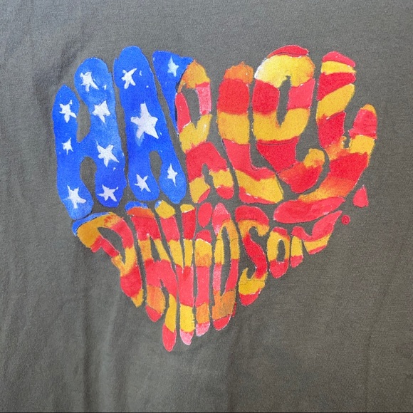 HARLEY DAVIDSON Heart Graphic Tee Shirt size M - Picture 2 of 6
